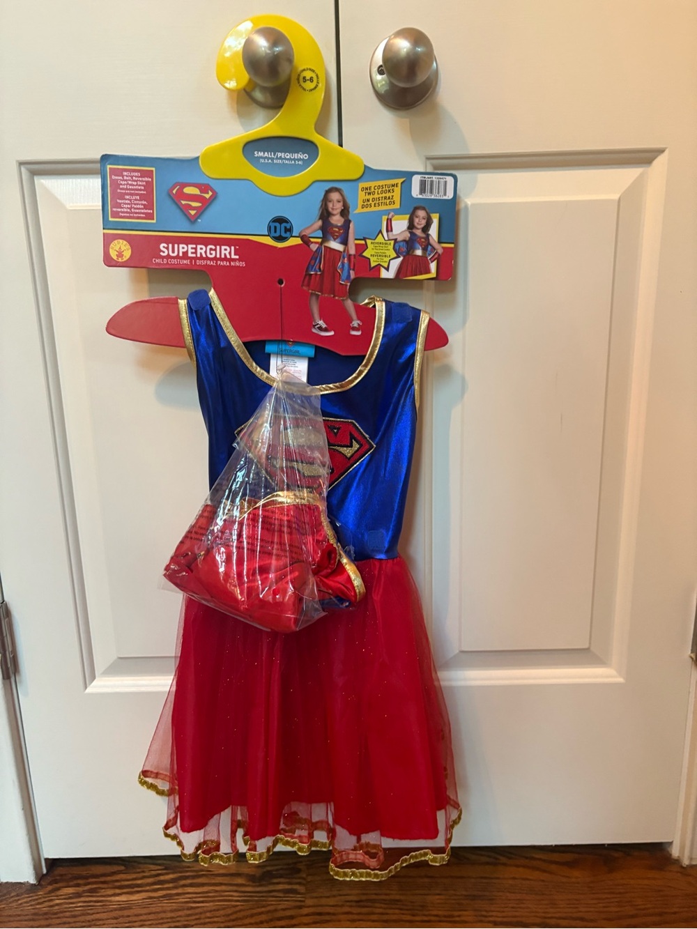 DC Supergirl Dress Costume in Blue, Red and Gold